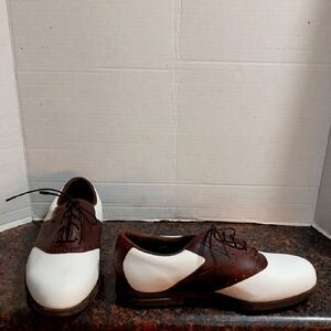 FootJoy Brown and White Men's Oxfords...SIZE  7.5 XW..."AS IS"